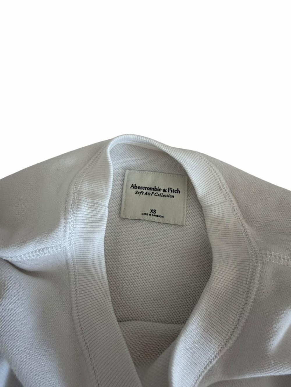 Abercrombie & Fitch Soft A&F Collection White Cropped Sweatshirt XS - Picture 6 of 8